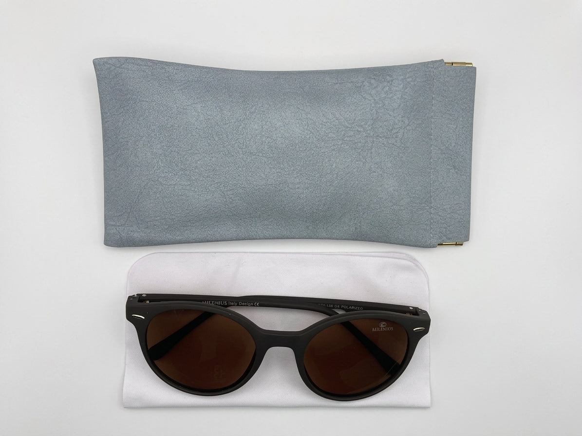 Lentes de sol MILENIUS  Marron contornos ovalados + Estuche