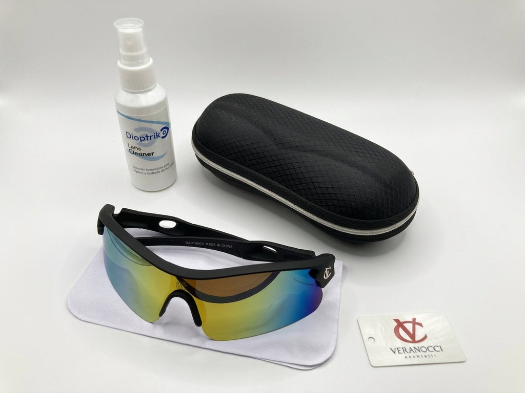 Lentes tornasolados Veranocci Medianos con Estuche + Spray