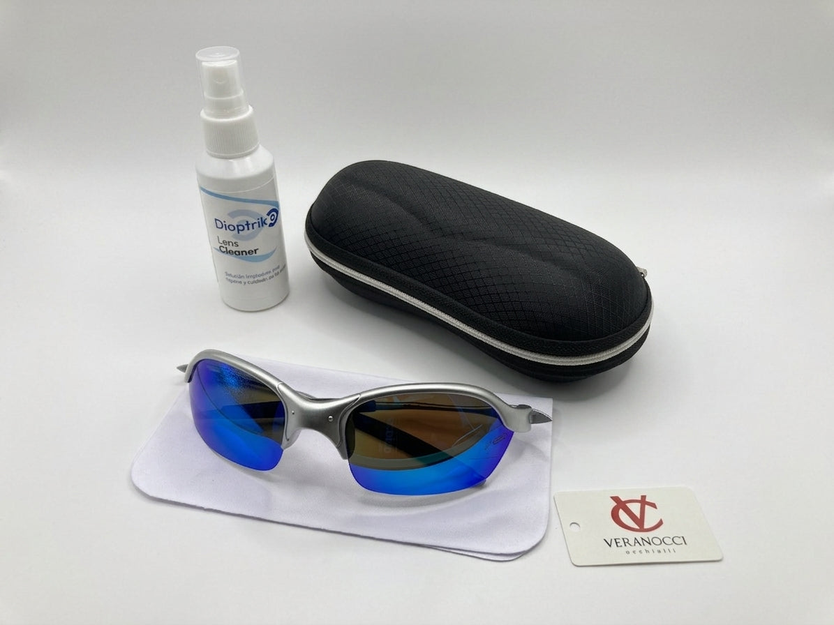 Lentes tornasolados Veranocci Gris con Estuche + Spray