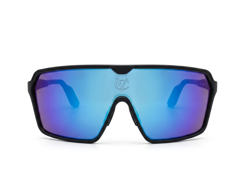 Lentes tornasolados Azul Veranocci Grandes con Estuche + Spray