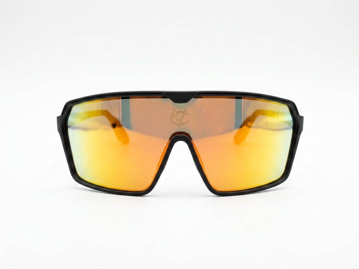 Lentes tornasolados Anaranjados Veranocci Grandes con Estuche + Spray