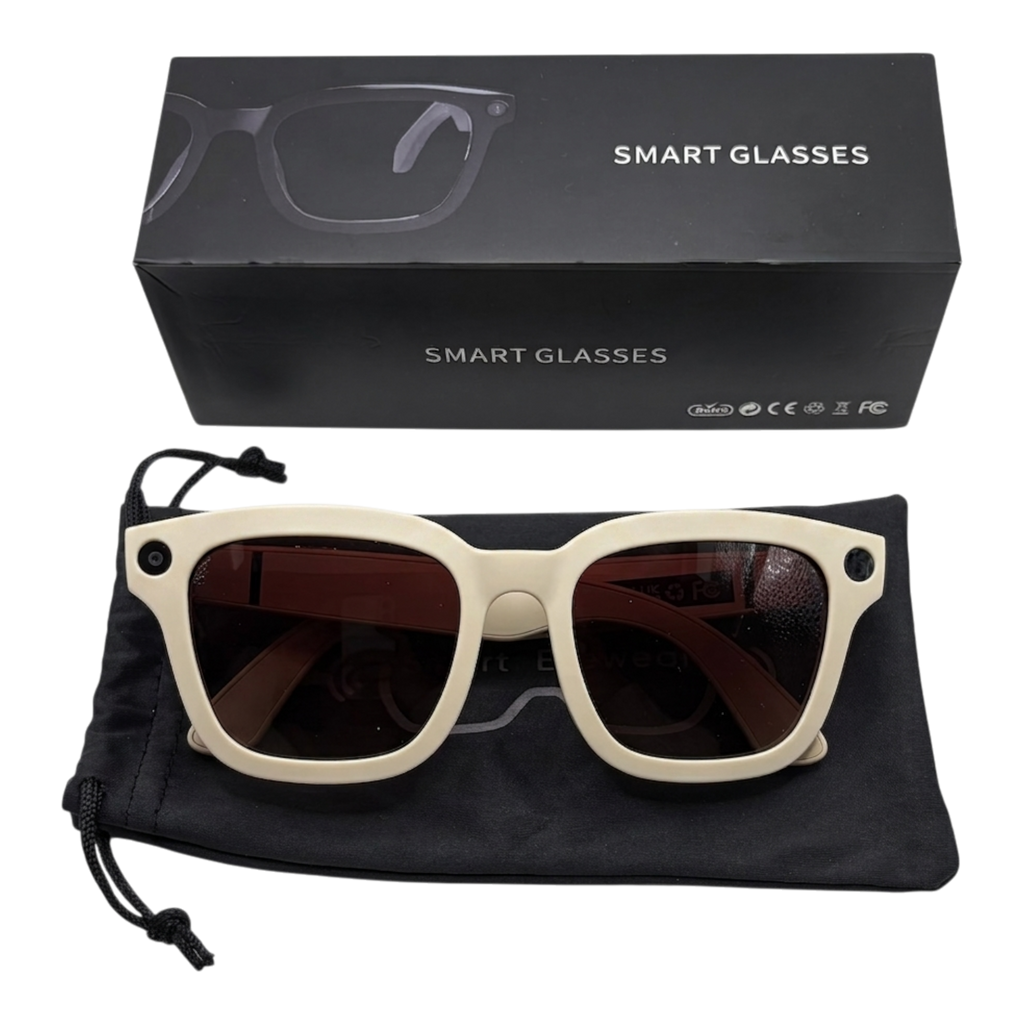 Lentes INTELIGENTES de sol color crema (Smart Glasses)